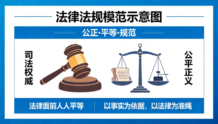 法槌与天平法律法规模范示意图