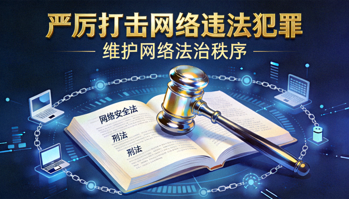 法律法槌与法典代表严厉打击网络违法犯罪