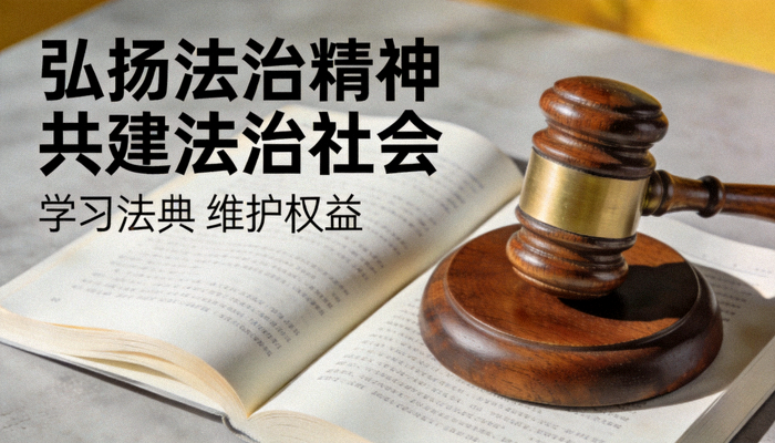 法律法槌与法典普法宣传警示照片