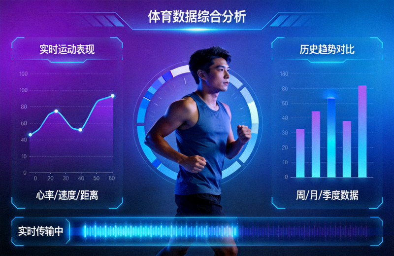 高精尖数字化体育图表与数据流综合分析界面展示