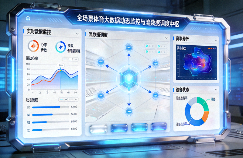 全场景体育大数据动态监控与流数据调度中枢控制台界面