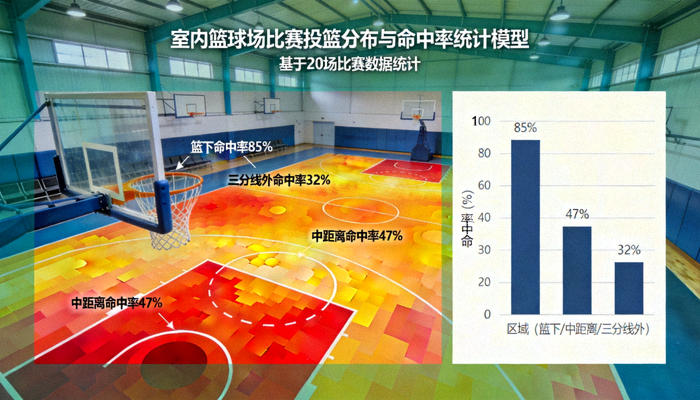 室内篮球场比赛投篮分布与命中率统计模型