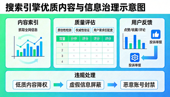 搜索引擎优质内容与信息治理示意图