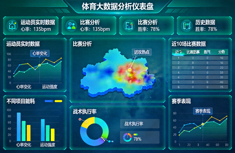 体育大数据分析可视化数据仪表盘界面展示