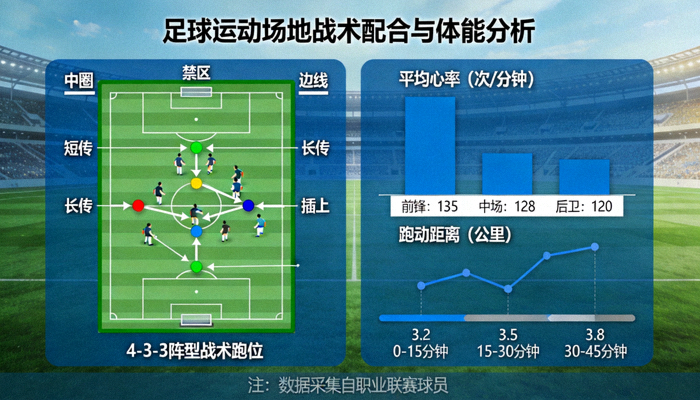 足球运动场地战术配合与体能分析图示